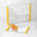 Tempered Glass Cutting Board for Kitchen, 12x16" & 12x8" 2 Pcs,Heat Resistant, with Non-Slip Feet, Non Toxic,Dishwasher Safe (Yellow)
