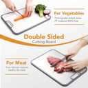 Titanium Cutting Board for Kitchen, 2-in-1 Double-Sided with Food Grade Pure Titanium & Wheat Straw PP, Easy to Clean, Large Size 16 x 11