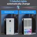 Dehumidifier, 72 OZ Water Tank Dehumidifiers for Home, 1076 sq. ft. Dehumidifier for Basement Bathroom Bedroom with Auto Shut Off, 7 Colors LED Light, Quiet Dehumidifiers with Sleep Mode