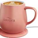 12oz IntelliHeat Coffee Mug | Baristas Choice | Exclusive Wireless SmartSense Pad | Maintains Perfect 135F | Hand-Crafted Ceramic Mug & Lid | Great for Tea Drinkers | Backed for Life - Pink