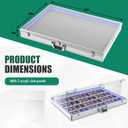 36"x24" LED Trade Show Display Case Portable Aluminum Sports Card Table Top Display Case Frame Clear Acrylic Showcase Cabinet Box with Lock for Trading Cards Jewelry Collectibles(Silver)