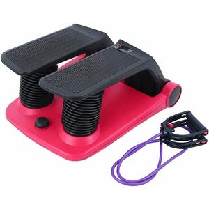 INTBUYING Stepper Climber Fitness Machine with Resistant Bands Portable Stair Stepper Exercise Equipment Low-Impact Cardio, Space-Saving, Height-Adjustable Comfortable Foot Pedals Exercise Machine