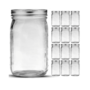 Mason Jars 32 oz, 12 Pack Quart Mason Jars With Wide Mouth Lids, Glass Jars for Canning, Food Storage, Meal Prep, Overnight Oats, Fermenting, Pickling, DIY Projects