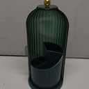 Makeup Brush Holder with Lid 360 Rotating Clear Dustproof Make Up Organizers for Vanity Bathroom Countertop, Green