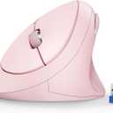 TECKNET Ergonomic Mouse, 4800 DPI Wireless Vertical Mouse, 5 Adjustable DPI Levels, 6 Buttons, 2.4G Silent Wireless Mouse for Laptop, PC, Chromebook - Pink