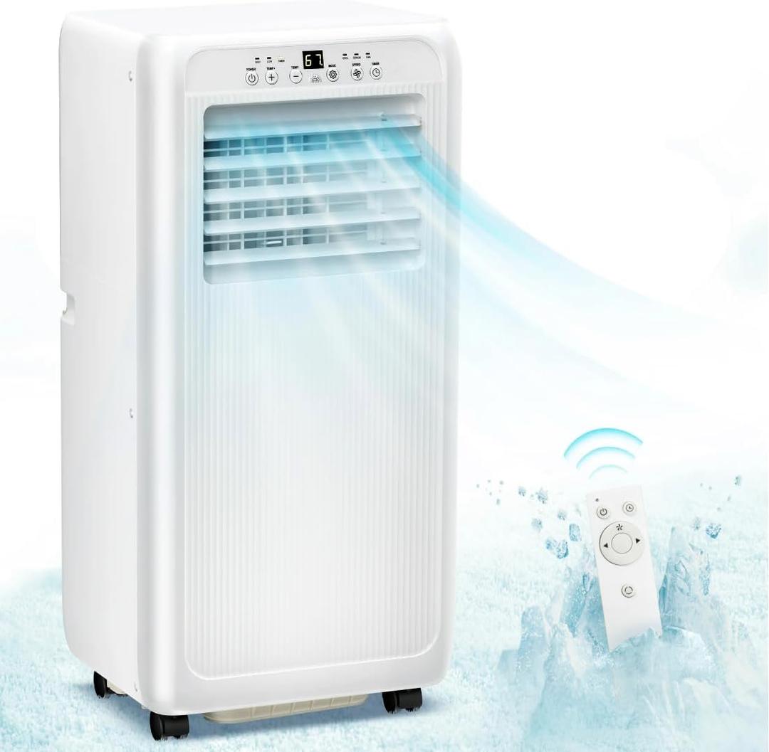 Auseo 5000BTU (8000 BTU ASHRAE) Portable Air Conditioner, Dehumidifier, Fan, 3 in 1 AC with 24-Hour Timer