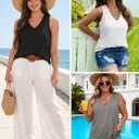 KKJ 3 Pack Womens Tank Tops 2026 Summer Vacation Outfits V Neck Loose Fit Sleeveless Blouse Casual Shirts Fashion Clothes, Large