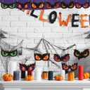 30 Pcs Halloween Ornaments for Tree Wooden Spooky Eyes Ornament with Ropes Hanging Decorations for Outdoor Indoor Bush, Yard, Window, Graveyard Scenes and Party Supplies