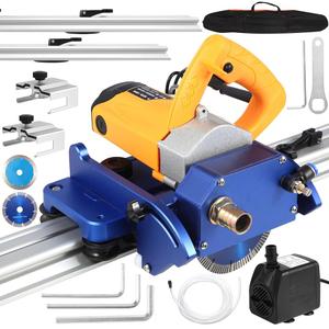 Orbital Tile Cutter, 71" Cutting Length, Wet & Dry Blades, Bevel & Chamfer Cutting, Dual Guide Rails with Suction Cups, Water Pump & Tool Bag