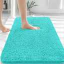 OLANLY Bathroom Rugs 36x24, Extra Soft Absorbent Chenille Bath Rugs, Rubber Backing Quick Dry, Machine Washable Bath Mats for Bathroom Floor, Tub and Shower, Home Decor Accessories, Teal