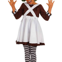 fun shack Girls Oompa Loompa Costume Kids Chocolate Factory Worker Dress Outfit Small