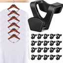 HOUSE DAY Space Saving Hanger Hooks 60 Pack, Black Clothes Hanger Connector Hooks, Heavy Duty Hanger Hooks Space Saver, Premium College Dorm Room Essentials, Good Closet Organizers and Storage