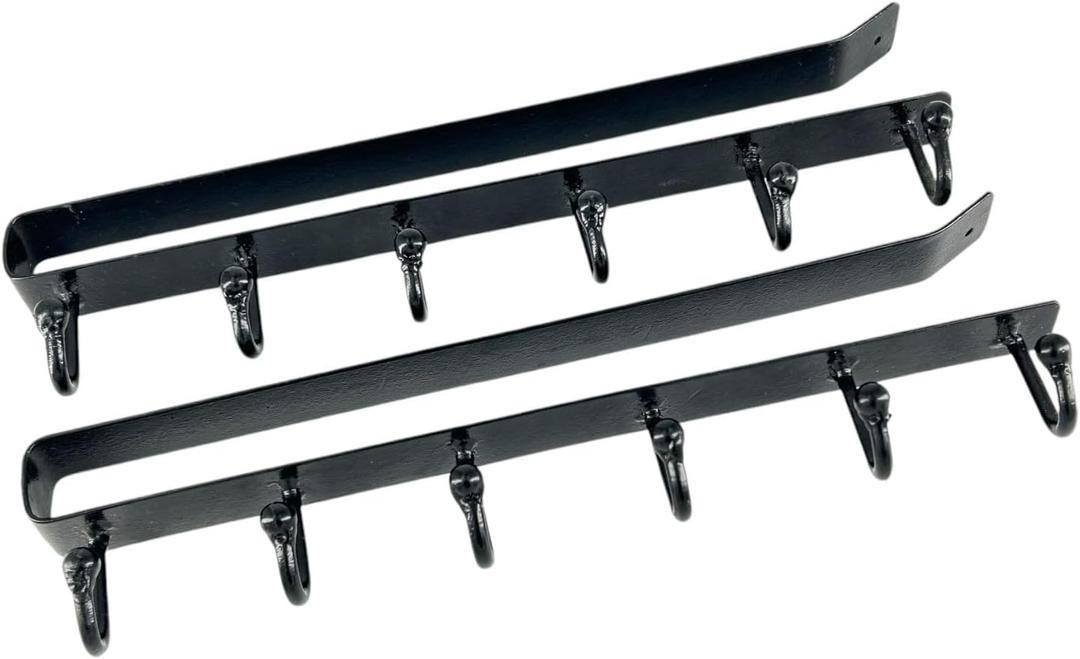 6 Hooks Metal Hanging Rack Holder Under Shelf Mug Cup Cupboard Kitchen Organizer,Coat Hanger,Coat Hooks,Hook Organizer for Kitchen Set of 2