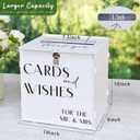 White Acrylic Card Box with Slot & Lock, Elegant Wedding Card Boxes for Reception, Large Money Envelope Gift Card Box for Party Wedding Birthday Engagement Anniversary Stylish Table Decor