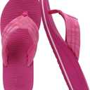 COFACE Womens Flip Flops with Comfortable Arch Support Ladies Dressy Lightweight Wedge Flip-Flops Summer Soft Yoga Mat Platform Thong Sandals for Beach, Hot Pink Size 9 (Pink)