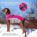 FUAMEY Dog Coat for Large Dogs,Waterproof Dog Winter Jacket with Harness Built in Puppy Cold Weather Coats Reflective Pet Vest with Zipper Warm Fleece Dogs Snowsuit Windproof Pink, Large