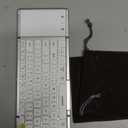 Samsers Foldable Bluetooth Keyboard with Touchpad, Full-Size Wireless Folding Keyboard with PU Leather, Portable Travel for iOS Android Windows Mac OS, Support 3 Devices (BT5.1 x 3), Silver