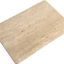 Natural Marble Beige Travertine Tray, Pastry Cheese Tray, Dessert Coffee Plate, Double Sided Smooth Marble Slab (Beige Travertine)