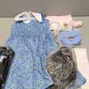 AXINYINGESS 100 Days of School Old Lady Costume Grandma Dress Up Set for Girls Costumes Granny Outfit Kit, Size 120, 5-7Y