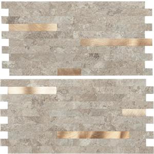 Art3d 20-Sheet Peel and Stick Collage Tile for Kitchen Backsplash - Ecru Slate (5.9" x 12")