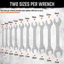 HORUSDY Thin Wrenches Set | Metric | 10-Piece | Including 5.5mm to 27mm | Bike Wrench Set | Thin Open End Wrench Set with Rolling Pouch