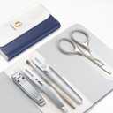 MR.GREEN Nail Clippers, 5PCS Nail Clipper Set with Ultra-Thin Fingernail Clippers,Nail File, Tweezers, Scissors, Professional Manicure Set for Men and Women, Nail Cutter with Leather Case (Blue)