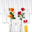 16Pcs Glass Cylinder Bud Vases for Centerpieces,7.7 In Tall Clear Flower Vases in Bulk, Glass Small Vases Floating Candle Holder for Party, Home Decor, Wedding Decoration, Birthday, Anniversary, Baby Shower