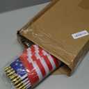 Batiyeer 100 Pcs Small American Flags on Sticks 8 x 12 Inches Little American Flags for Outside Little Us Stick Flags with Handheld and Grounded Multi Purpose Flagpole for 4th of July Veterans Day