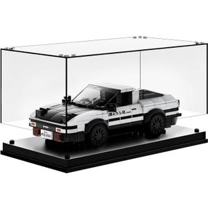 Model Car Display Case, Acrylic Showcase for Speed Champion, Parking Garage Compatible Toy Models Blocks, Dustproof with Light (7.6 x 3.7 x 3.3 Inches, Case Only)