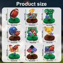9pcs Football Table Centerpieces, Football Honeycomb Centerpieces Rugby Table Decorations for Sport Birthday Party Supplies