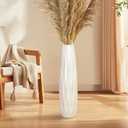 24" White Ceramic Floor Vase, Tall Ceramic Vase for Pampas Grass, Decorative Large Vases for Table Centerpieces Shelf Home Decor Living Room Flower Arrangement Simple Decorative (Shape 1)