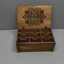 Tea Bag Organizer Storage Box, Wood Tea Holder Box, 9 Compartments Teas Chest Containers with Floral Carved Lid for Assorted Spice Packets, Home Decor, Multi-Functional Storage Boxes