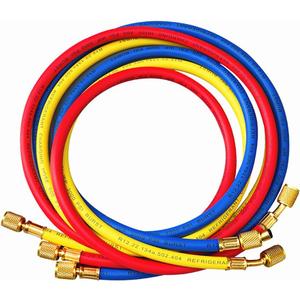 AC Charging Hose Tube, 72" HVAC Gauges Hoses Refrigerant Charging Hose for R134A R12 R22 R502 Manifold Gauge Hoses Set, 3pcs