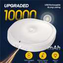 Rechargeable Motion Sensor Ceiling Light Indoor, Cordless Closet Light with 10000mAh Battery, 3 Color Temperatures, 550LM Motion Activated Light for Closet,Shower,Stairs,Pantry,Remote Control, 1 Pack