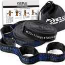 Foxelli XL Hammock Straps - Extra Long 20FT Heavy Duty No-Stretch Suspension System, 40+2 Loops, 2000 LBS Capacity, for Indoor/Outdoor Use Set of 2 Straps & Carry Bag