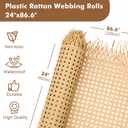 Vehipa Plastic Cane Webbing Roll 24"x86.6", Handwoven PP Synthetic Rattan Rolls, Faux Cane Open Weave Mesh for DIY Furniture Decoration - Beds, Chairs, Cabinets, Ceilings