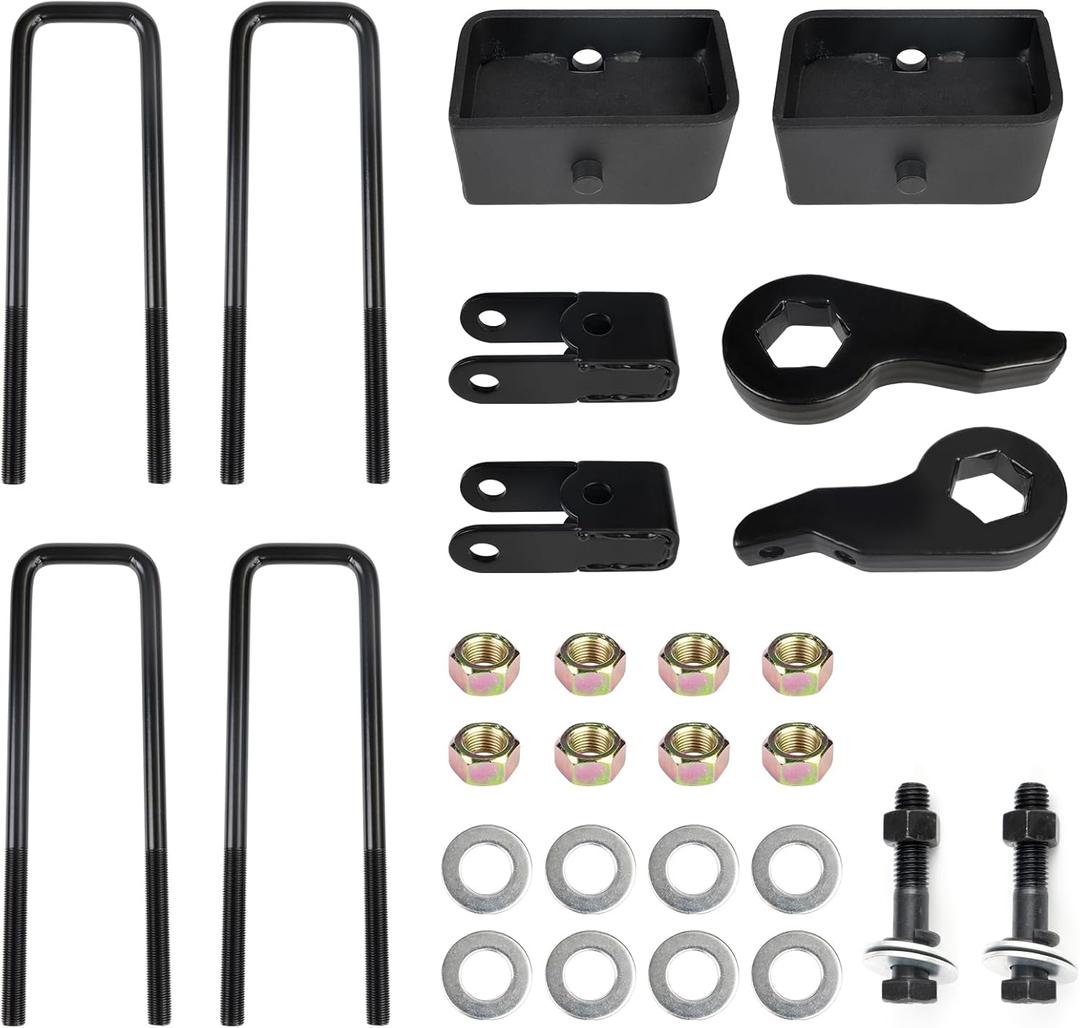 3" Front and Rear Suspension Lift Kit Compatible With Chevy Silverado GMC Sierra 1500 4X4 4WD 1999-2007- Leveling Lift Kits with Strut Spacer and Shock Extenders