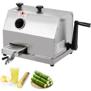 GarveeHome Commercial Sugar Cane Juicer Machine, Stainless Steel 3 Rollers Sugarcane Press, 2.4 Inch Large Feeding Inlet, 110 LBS/H High Output Manual Sugarcane Extractor for Commercial and Home Use