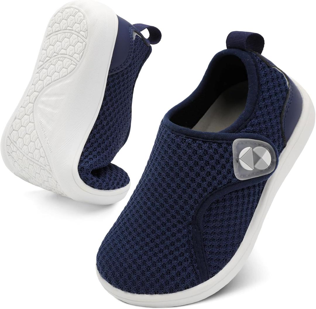 Centipede Demon Toddler Shoes Boys Girls Wide Barefoot Shoes Kids Zero Drop Minimalist Sneakers Adjustable Tennis Shoe Breathable Slip On Shoe for Outdoor Walking Running (Navy) Size 32