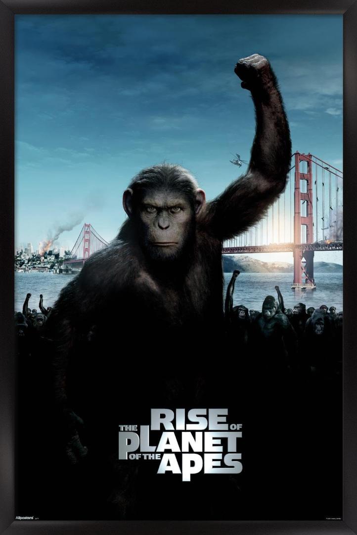 Trends International Rise of the Planet of the Apes (2011) - One Sheet Wall Poster, 34L x 22.4W, Black Framed Version