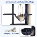 Gitelsnour Cat Tree, Cat Tower for Indoor Cats, 43.3 inch Cat Tree Tower with Sturdy Steel Tube, Hammock, Cat Condo for Small Cats and Kittens, Scratching Post, Smoky Gray GCT004SG