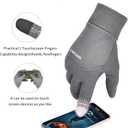 Winter Gloves for Men Women Touch Screen Gloves Cold Weather Warm Driving Running Gloves (Grey)