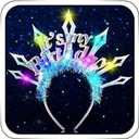 ACEDRE Light Up Happy Birthday Headband Glowing Led Birthday Party Crown Rave Costume Hair Accessories for Women