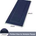 SHACOS Super Soft Long Bathroom Rugs 24"x60" Polyester Fluffy Bath Runner Non Slip Washable Absorbent Bath Rugs Mats Bathroom Accessories Tub Shower Vanity Carpet, Navy Blue 2'x5'