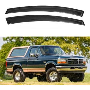 IG Window Visor for 1980-1996 Ford Bronco & F150-F350, Rain Guard Tape-On Durable Side Vent Window Deflector for Ford F250 HD 1997