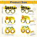 Threan 32 Pieces Bee Party Supplies Bulk Bee Glasses Honeycomb Sunflower Paper Eyeglasses for Summer Flower Birthday Party Baby Shower Costume Photo Booth Props Decorations Supplies