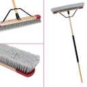 Harper 24 Inch Indoor Push Broom, Premium Heavy Duty Smooth-Surface Floor Cleaning with Flagged Bristles, Home and Garage Sweeping, Gray