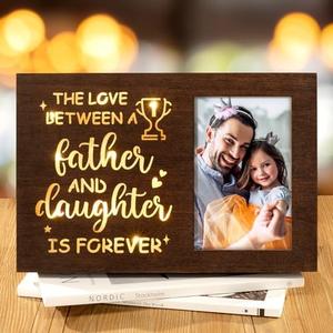 Best Dad Gifts Christmas Gifts for Dad from Daughter, Glowing Daddy Picture Frame with Lights, Bonus Father Step Father Christmas Gift, Cool Birthday Gift for Daddy Who Wants Nothing Husband-4x6 Photo, Pack Of 2