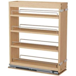 DINDON Pull Out Spice Rack Organizer for Cabinet, (6.5" W x 21.9" D x 25.2" H) Multi-Use Wood Pull Out Cabinet Organizer Slide Out Shelf Cabinet Storage for Kitchen, Pantry Organization