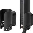 KEEPOW Hair Dryer Holder Wall Mount Compatible with Shark Flexstyle/Dyson Airwrap/Airstrait Styler, Hair Dryer Stand Hair Tool Organizer Hairdryer Storage Attachment Holder for Bathroom Hotel